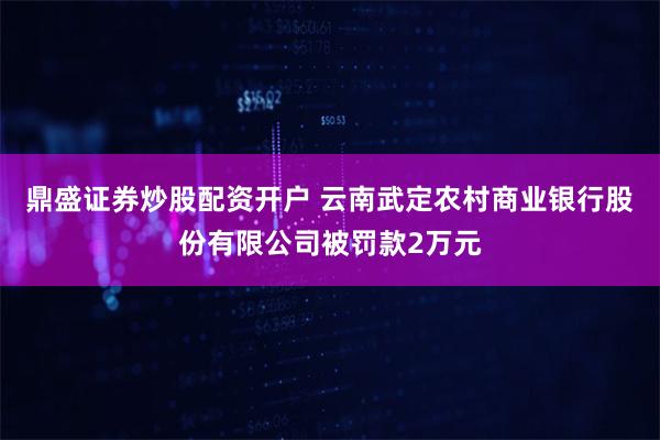 鼎盛证券炒股配资开户 云南武定农村商业银行股份有限公司被罚款2万元
