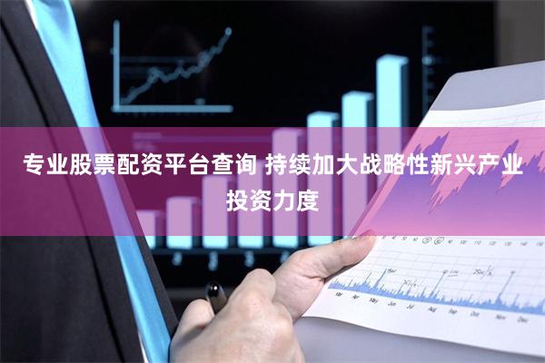 专业股票配资平台查询 持续加大战略性新兴产业投资力度