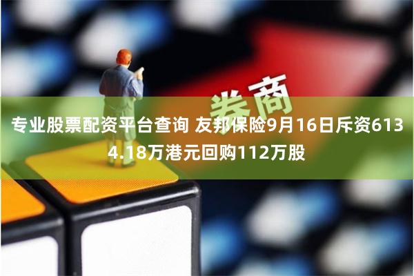 专业股票配资平台查询 友邦保险9月16日斥资6134.18万港元回购112万股