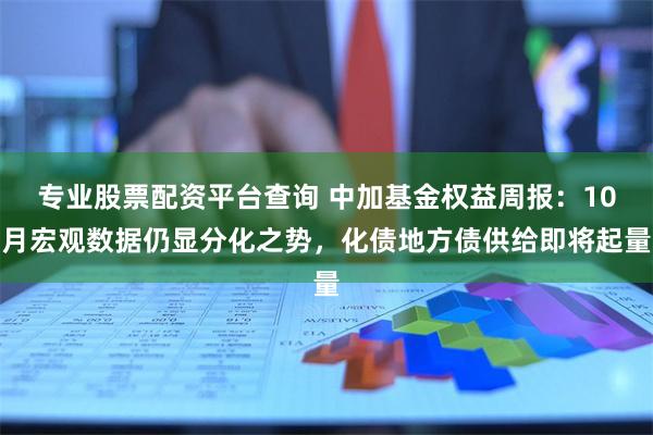专业股票配资平台查询 中加基金权益周报：10月宏观数据仍显分化之势，化债地方债供给即将起量
