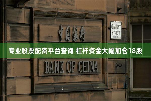 专业股票配资平台查询 杠杆资金大幅加仓18股