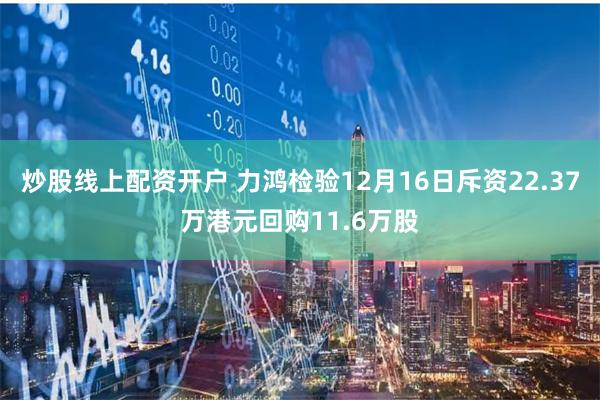 炒股线上配资开户 力鸿检验12月16日斥资22.37万港元回购11.6万股